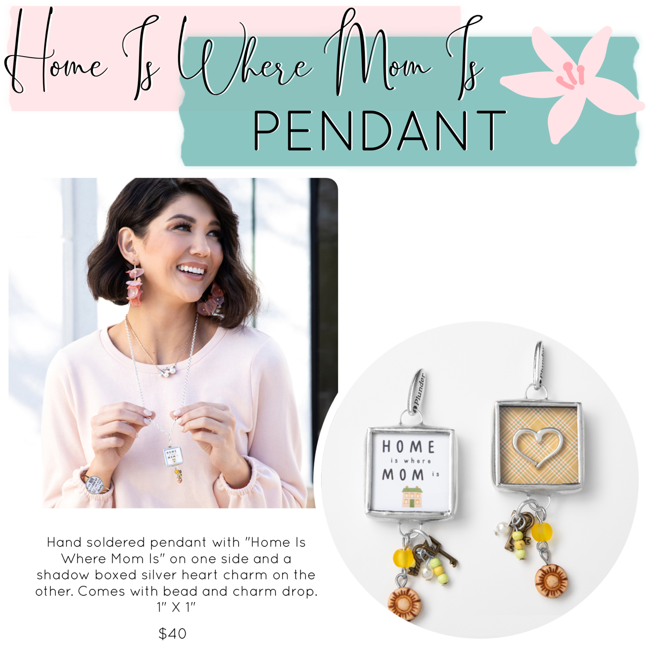 Mother’s Day Jewelry Drop – Plunder Design Jewelry Home Is Where Mom Is Pendant
