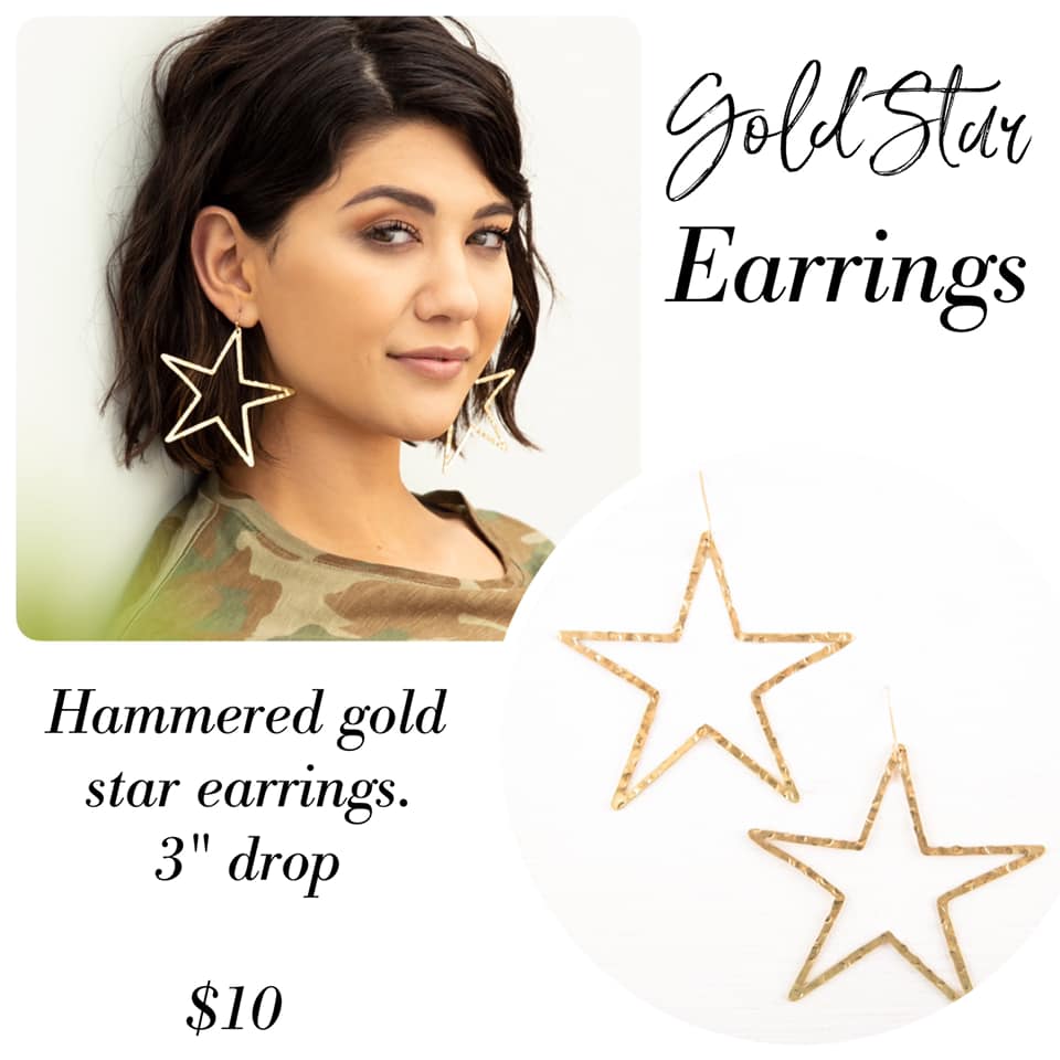 Gold Star Plunder Earrings 
