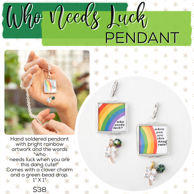 St. Patrick’s Day Jewelry Drop – Plunder Design Jewelry luck pendant
