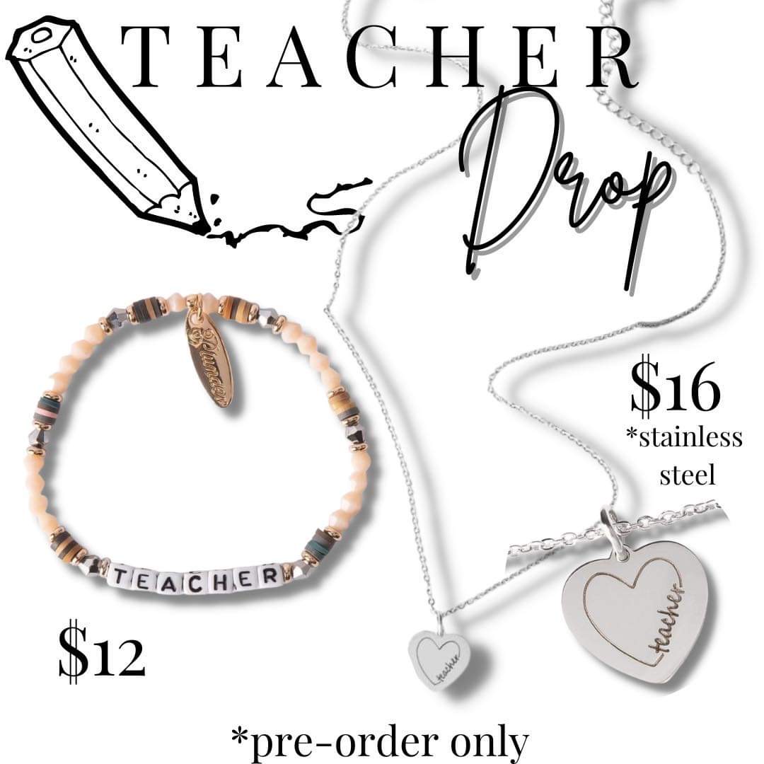 Teacher Appreciation Jewelry Drop – Plunder Design Jewelry stainless steel pendant

